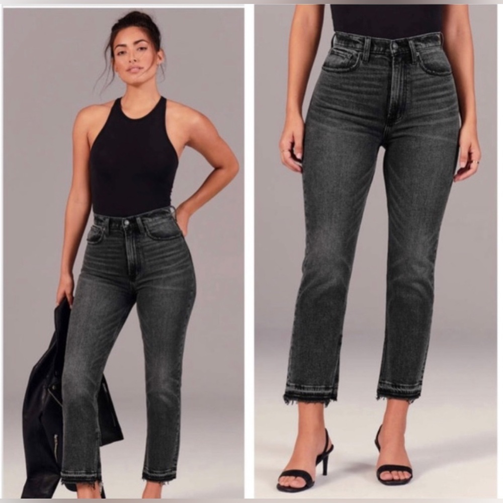 Abercrombie & Fitch Curve Love Ankle Straight Ultra High Rise Jeans Sz 26/2